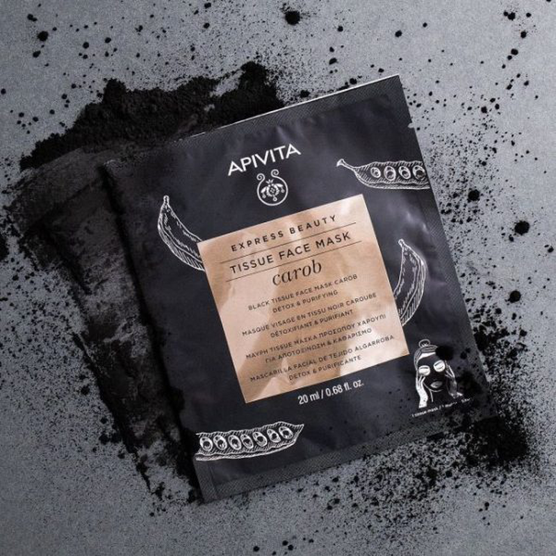 Apivita express beauty tissue face mask carob x 20ml image number null