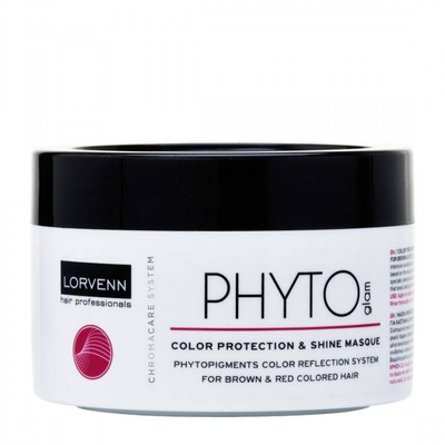 Lorvenn phyto glam color protection & shine masque for brown & red colored hair 500ml, , medium