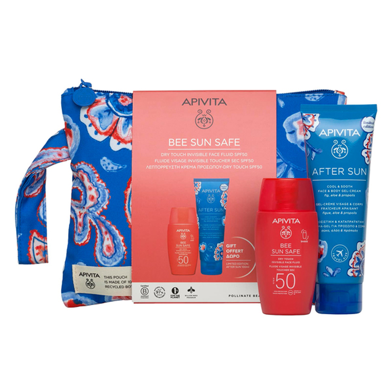 Product image: Apivita bee sun safe dry touch invisible SPF50 x 50ml + gift after sun x 100ml pouch-null