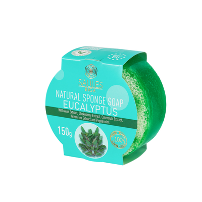 Sponge soap eucalyptus 150g natural, , medium
