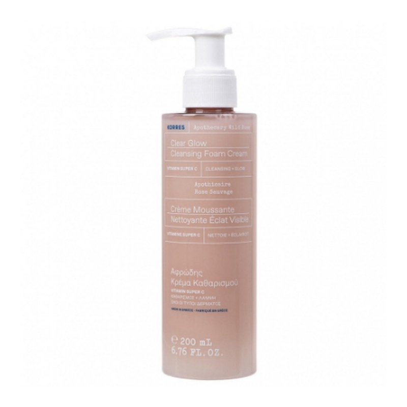 Product image: Korres apothecary wild rose clear glow cleansing foam cream 200ml, , medium-null