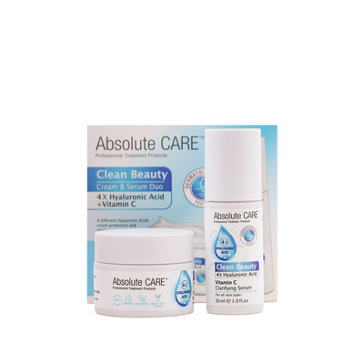 Hyaluronic acid hydrating & brightening moisturizer (50ml) & clarifying serum (30ml) duo, , medium