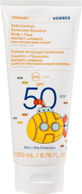 Korres yoghurt kids body & face protect hydrate sunscreen 200ml, , medium