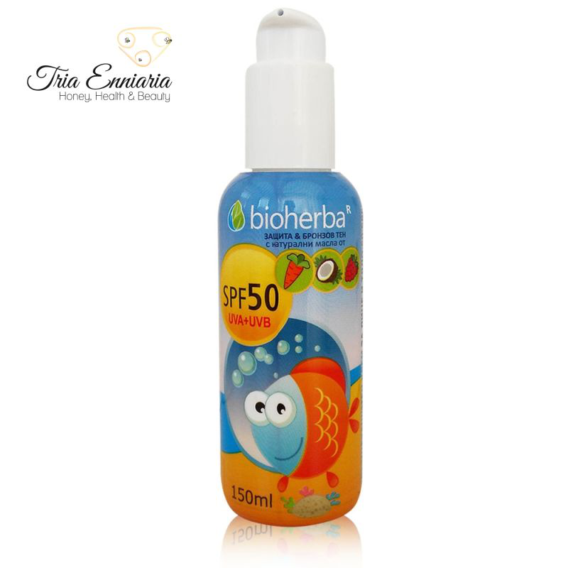 Sunscreen cream for face and body, SPF 50, 150 ml, bioherba image number null