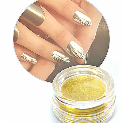 Mirror dust silver nail art
