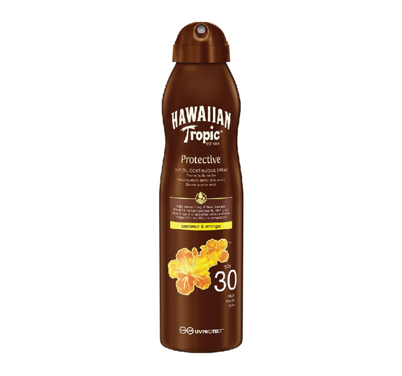 Hawaiian tropic protective dry oil continuous spray coconut & mango SPF30 180ml, , medium image number null
