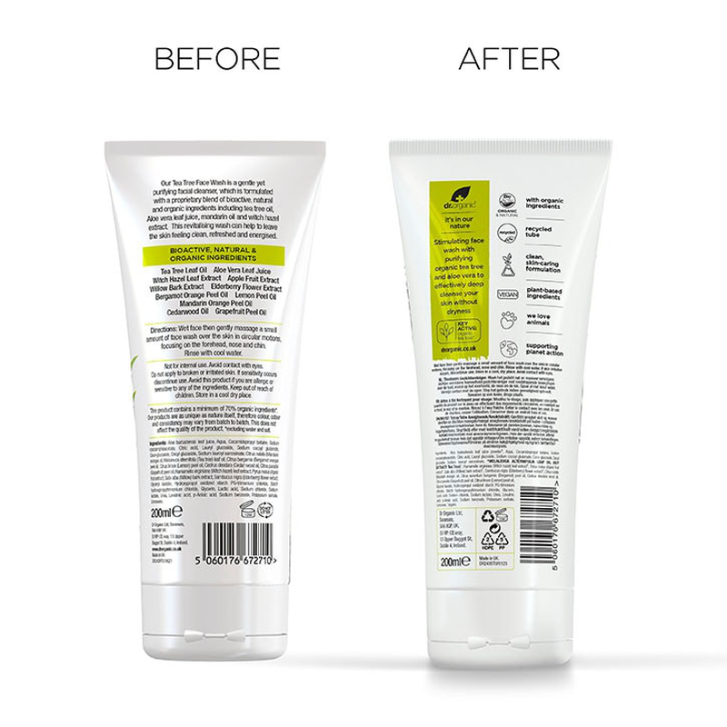 Dr. Organic tea tree face wash 200ml-null
