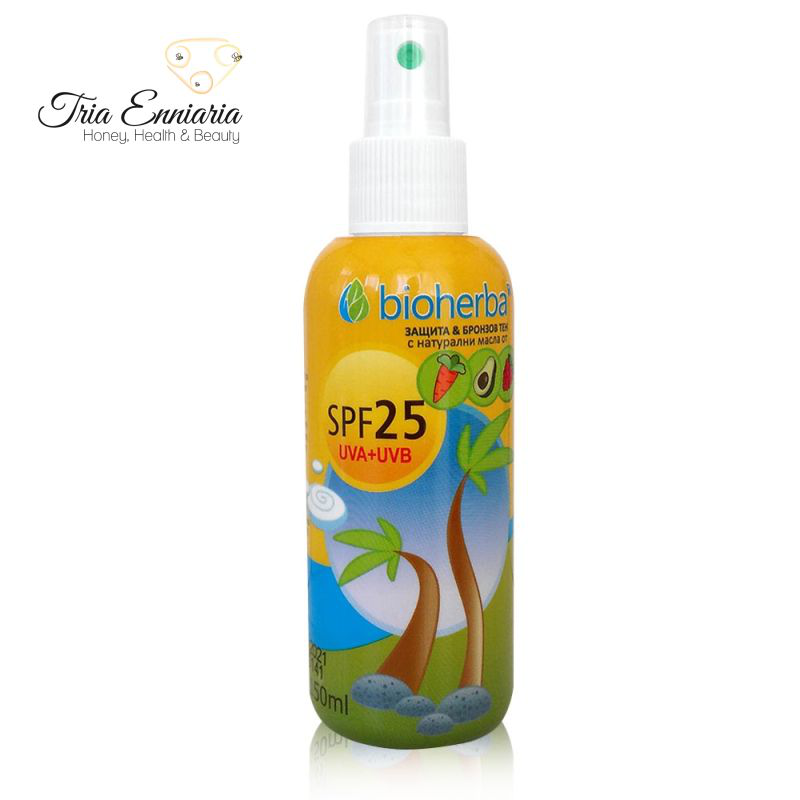 Sunscreen face and body oil, 25, 150 ml, bioherba, , medium image number null