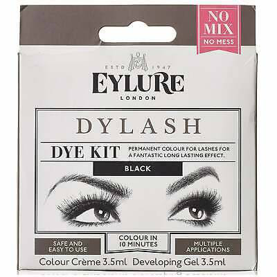 Eylure lash tint dye kit, permanent tint for lashes black, , medium