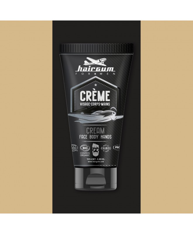 Hairgum men cream face body hand 125G cosmos organic, , medium-null