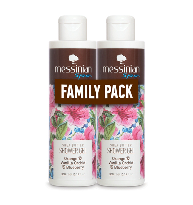 Messinian spa | promo shower gel orange & vanilla orchid & blueberry | 2x300ml, , medium-null