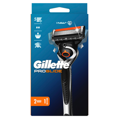 Gillette fusion proglide manual razor + 2 blades, , medium