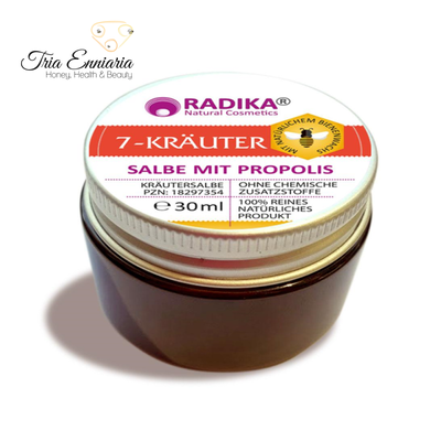 Ointment 7 herbs with propolis for varicose veins and hemorrhoids, 30 ml, radika, , medium