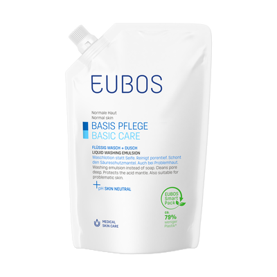 Eubos liquid washing emulsion,perfume free refill blue 400ml, , medium