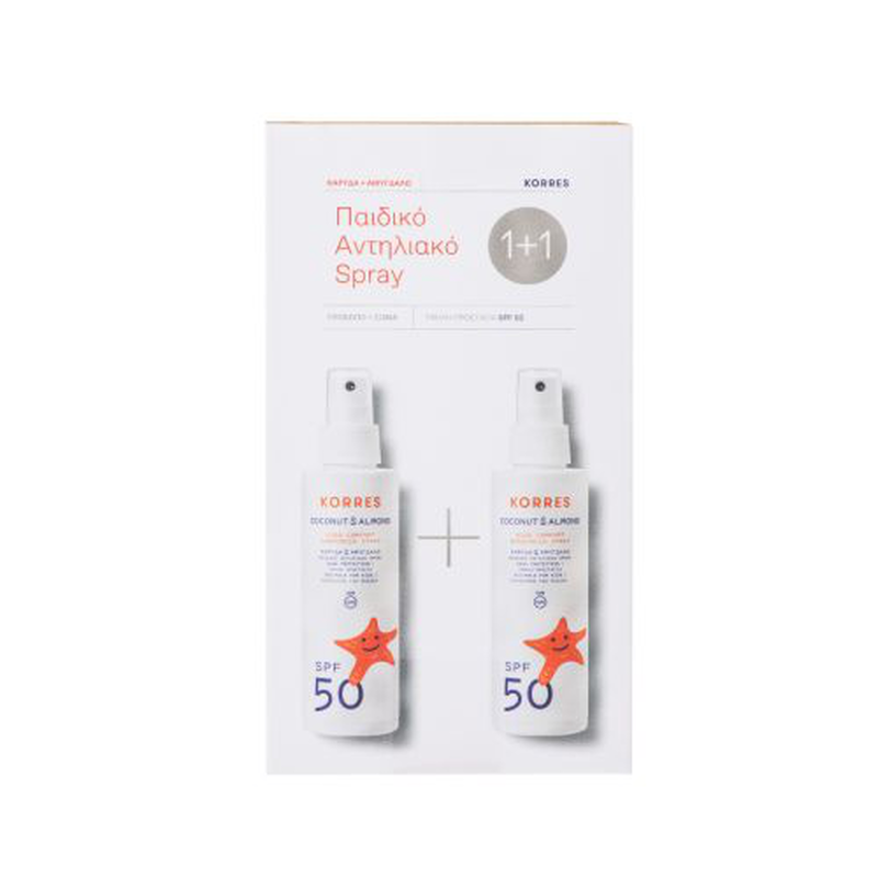 Korres coconut & almond kids face & body sunscreen spray SPF 50 2x 150ml * image number null