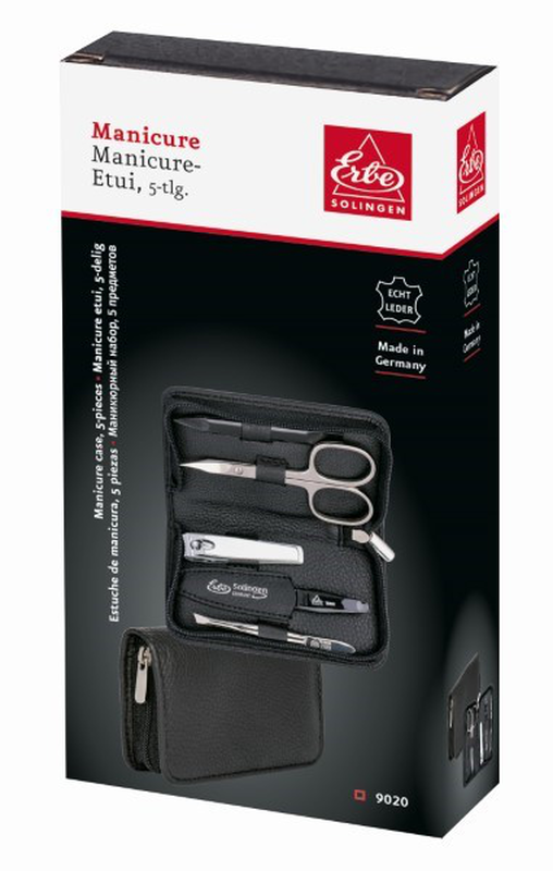 Erbe manicure zipper case siena black 5pcs, , medium-null