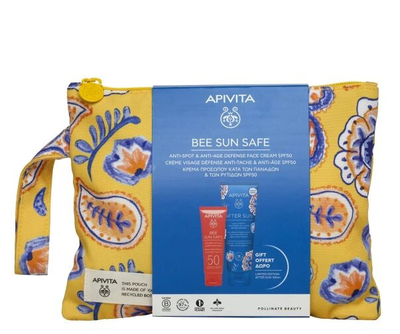 Apivita bee sun safe anti-spot & anti-age SPF50 x 50ml + gift after sun x 100ml pouch, , medium