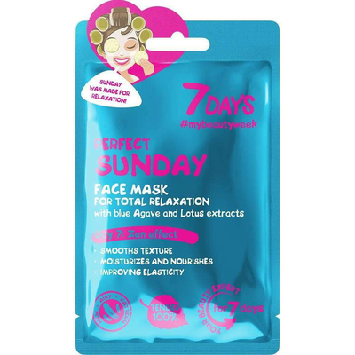 7days – perfect sunday sheet face mask with blue agave and lotus extract (1*28 grs)