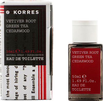 Korres vetiver root, green tea, cedarwood eau de toilette for men 50ml, , medium
