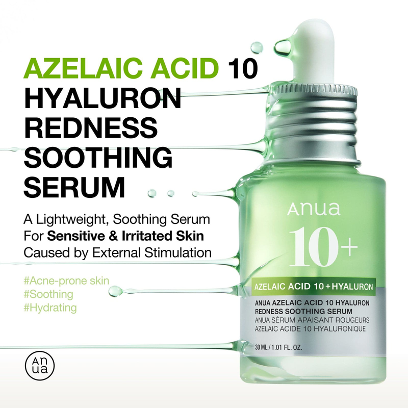 Anua azelaic acid 10% + hyaluron redness soothing serum 30ml, , medium-null