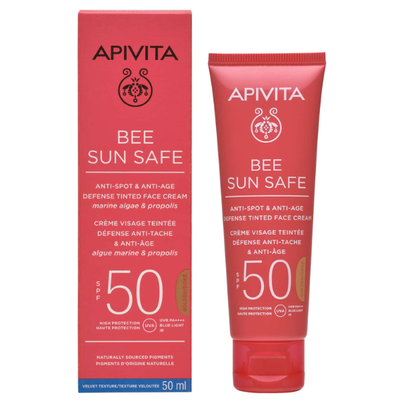 Apiv bee sun care antispot antiage tinted SPF 50 50ml, , medium