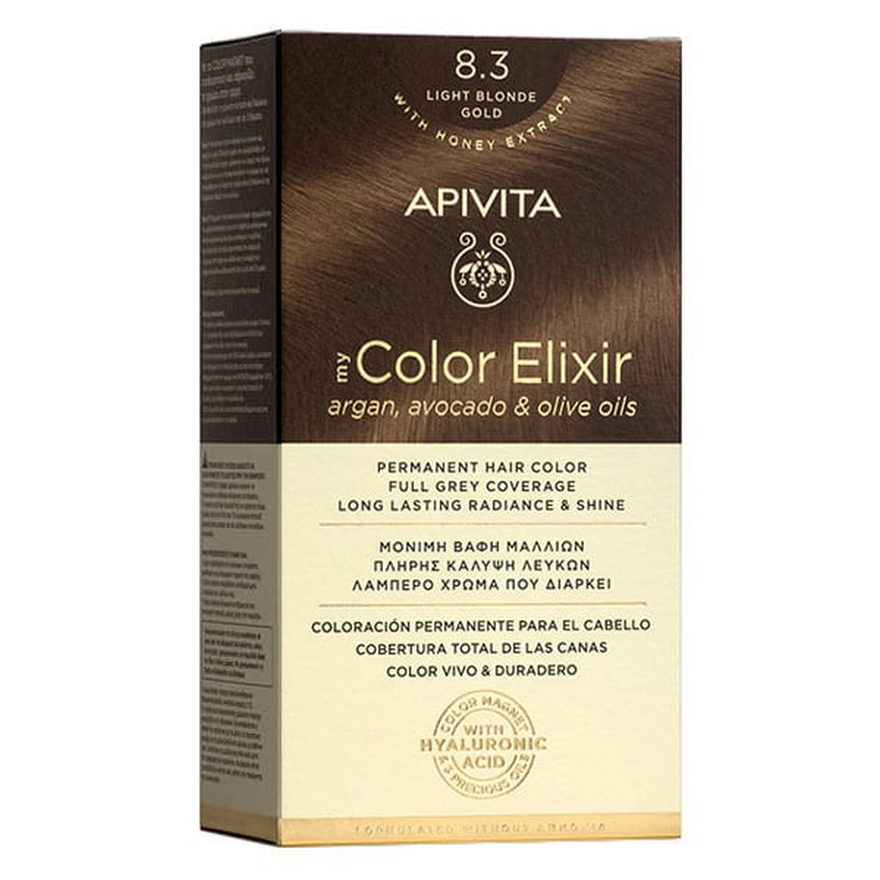 Product image: Apivita my color elixir permanent hair color light blonde gold no 8.3-null