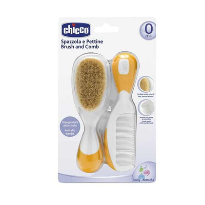 Chicco baby moments safe βούρτσα & χτένα πορτοκαλί 0μ+, , medium