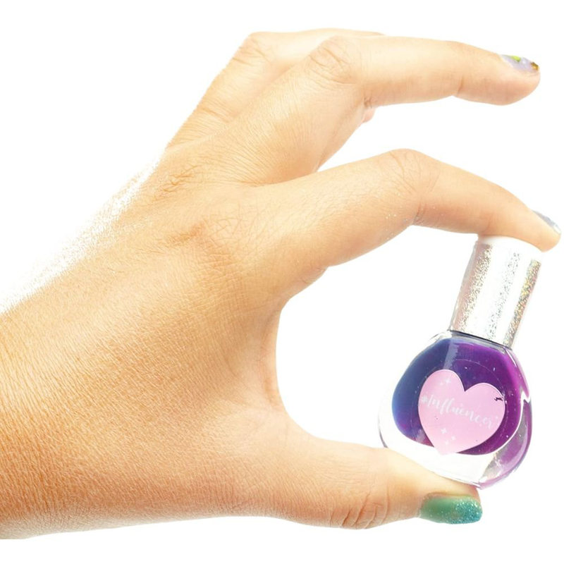 Influencer rainbow manicure πολύχρωμο σετ διακόσμησης νυχιών με βερνίκια που αλλάζουν χρώμα & glitter για λαμπερές εμφανίσεις, , medium-null