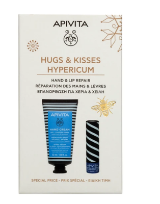 Apivita hugs & kisses hypericum hand and lip repair blue 2pcs, , medium