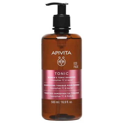Apivita women's tonic shampoo with hippophae tc & laurel eco pack x 500ml, , medium