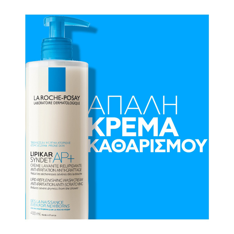 La roche-posay lipikar syndet ap+, lipid-replenishing cream wash. Anti-irritation, anti-scratching. For atopic eczema-prone skin bonus pack 400ml-null