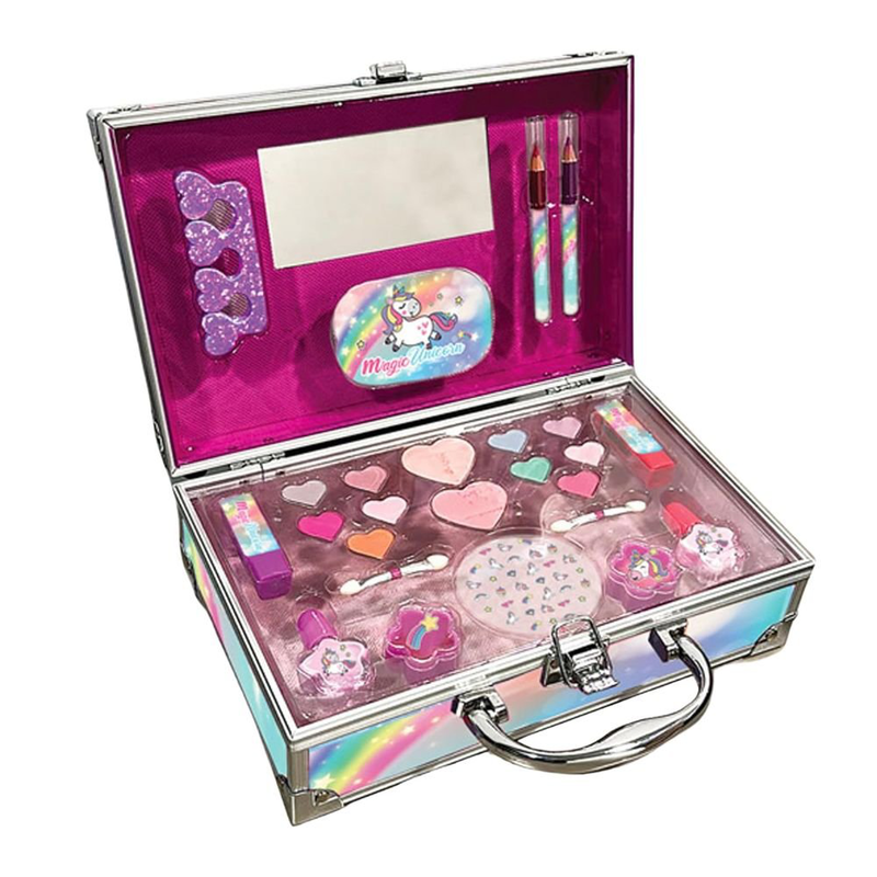 Product image: Magic unicorn βαλιτσάκι μακιγιάζ για παιδιά με καθρέφτη & πλήρες σετ καλλυντικών, , medium-null