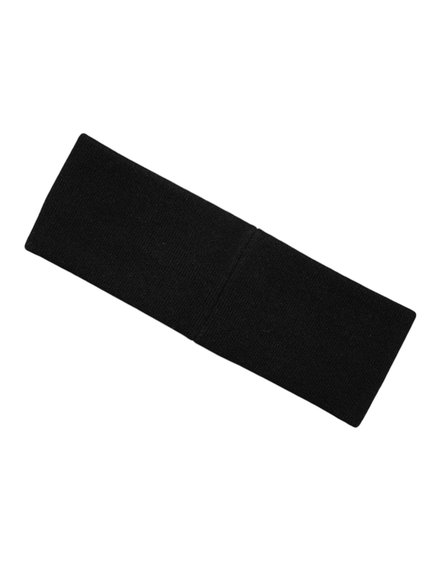Men black white cashmere logo head band hat-null