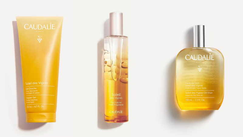 Caudalie soleil des vignes showergel 200ml & fragrance 50ml & oil elixir 100ml, , medium-null