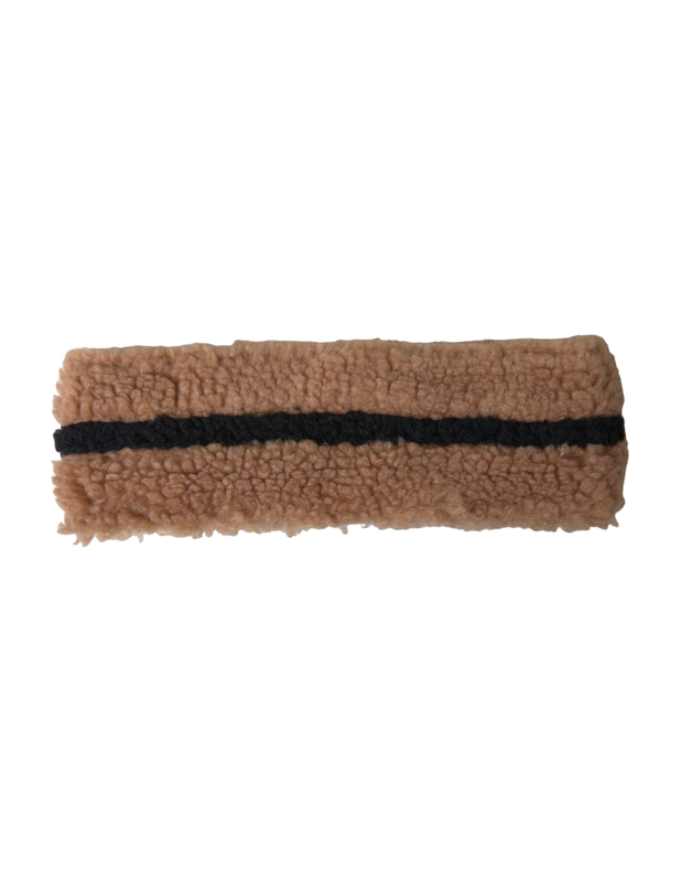 Brown black fleece wool head band hat men-null