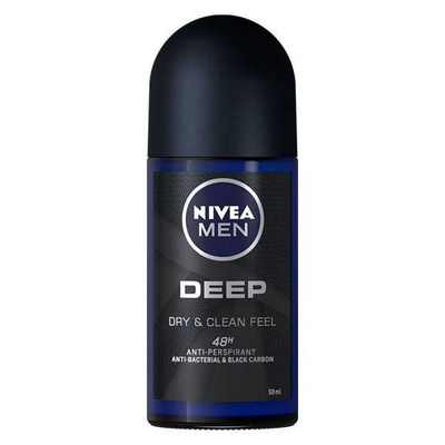 Nivea men deep black carbon roll on deodorant 50ml, , medium