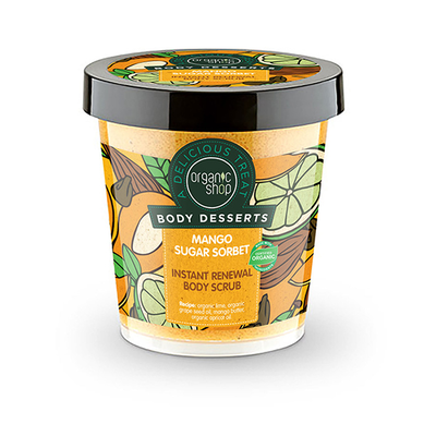 Organic shop body desserts mango sugar sorbet instant renewal body scrub 450ml, , medium