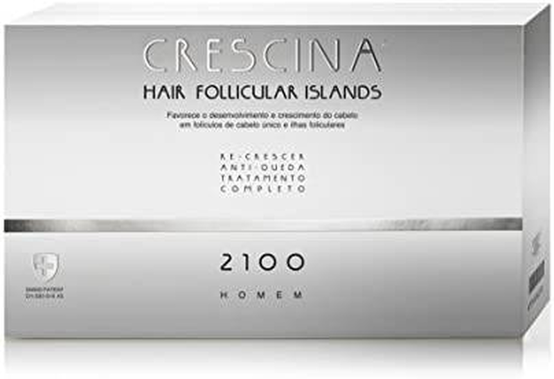 Labo crescina hair follicular islands, anti- hair loss& re- growth, complete hair treatment for men 2100 10+10vials image number null