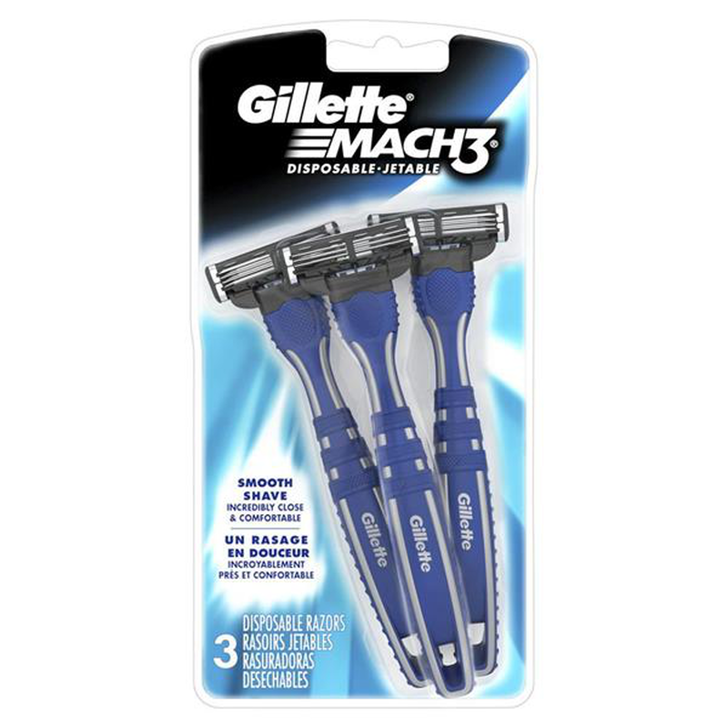 Gillette mach 3 disposable razor 3s, , medium-null