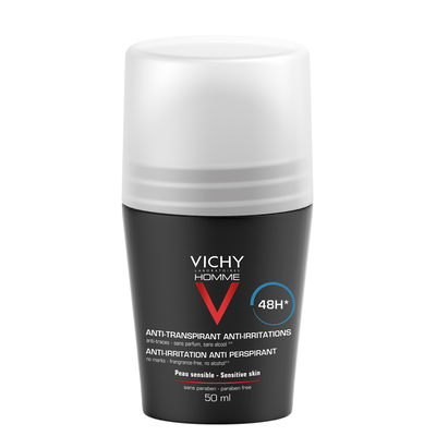 Vichy homme deodorant 48hr roll-on for sensitive skin 50ml, , medium