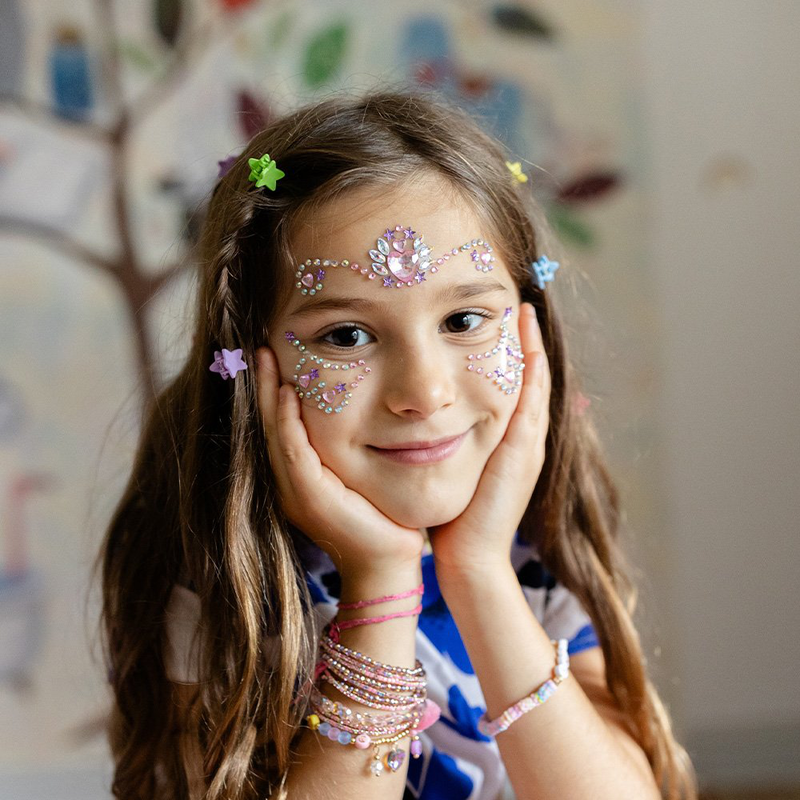 Butterfly face stickers, , medium-null