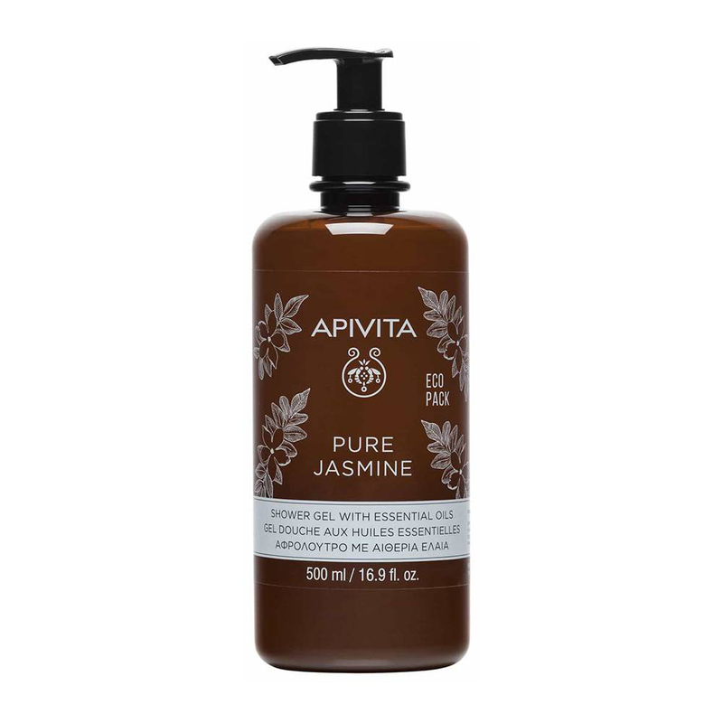 Apivita pure jasmine shower gel with essential oils ecopack x 500ml image number null