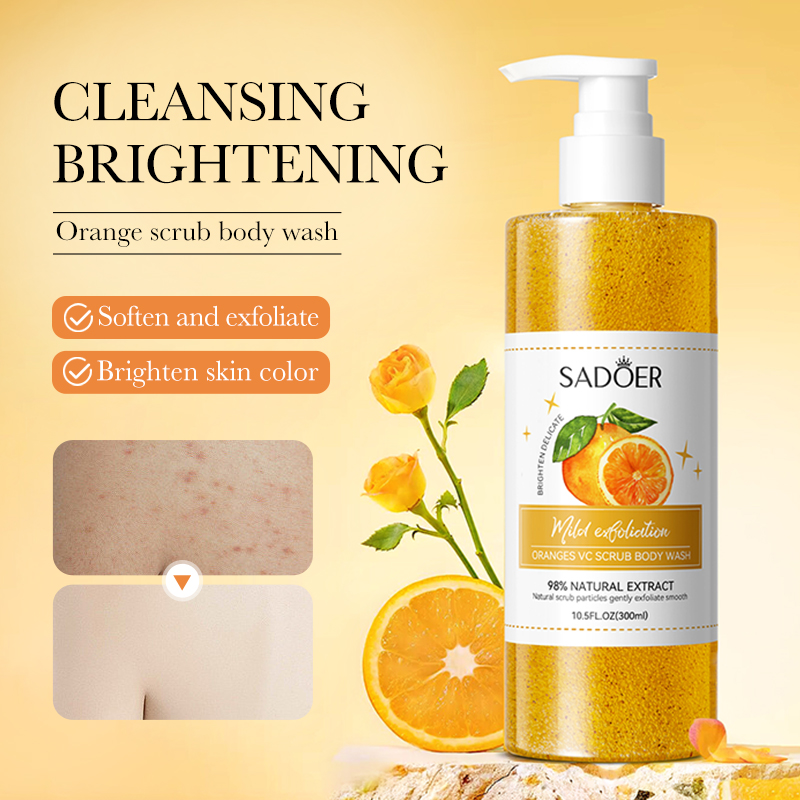 Orange scrub body wash – brightening & exfoliating, , medium image number null