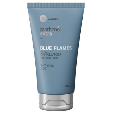Panthenol extra blue flames 3in1 cleanser face, body & hair 200ml, , medium