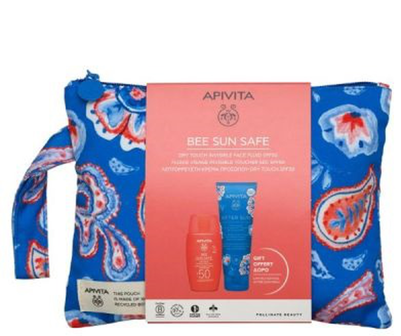 Apivita bee sun safe dry touch invisible SPF50 x 50ml + gift after sun x 100ml pouch image number null