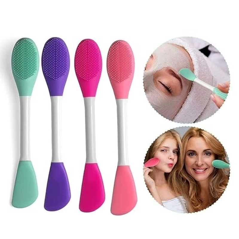 Silicone face mask brush & scrubber dual-ended tool, , medium image number null