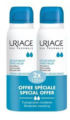 Uriage power2 deodorant, spray, 125ml x 2x