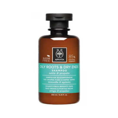 Apivita oily roots & dry ends shampoo nettle & propolis x 250mg, , medium