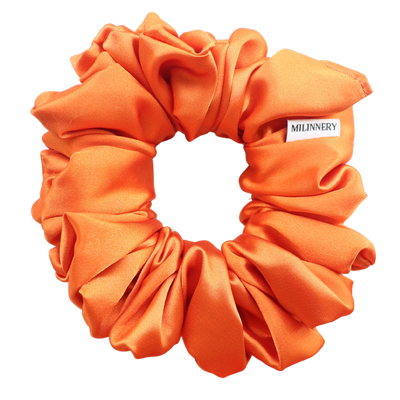 Pumpkin satin scrunchie, , medium