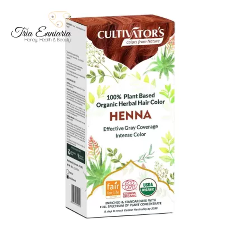 Organic herbal hair color henna, 100 g, cultivators, , medium image number null